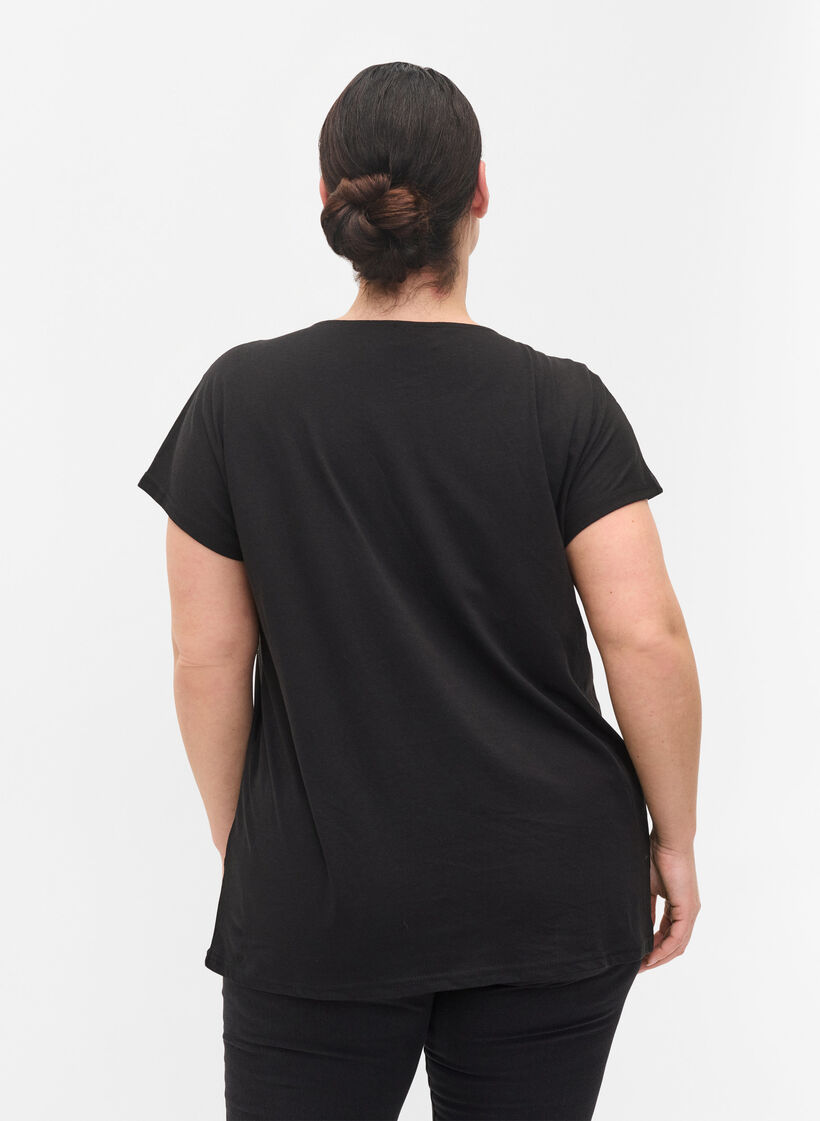 T-shirt en mélange coton, Black, Model image number 2