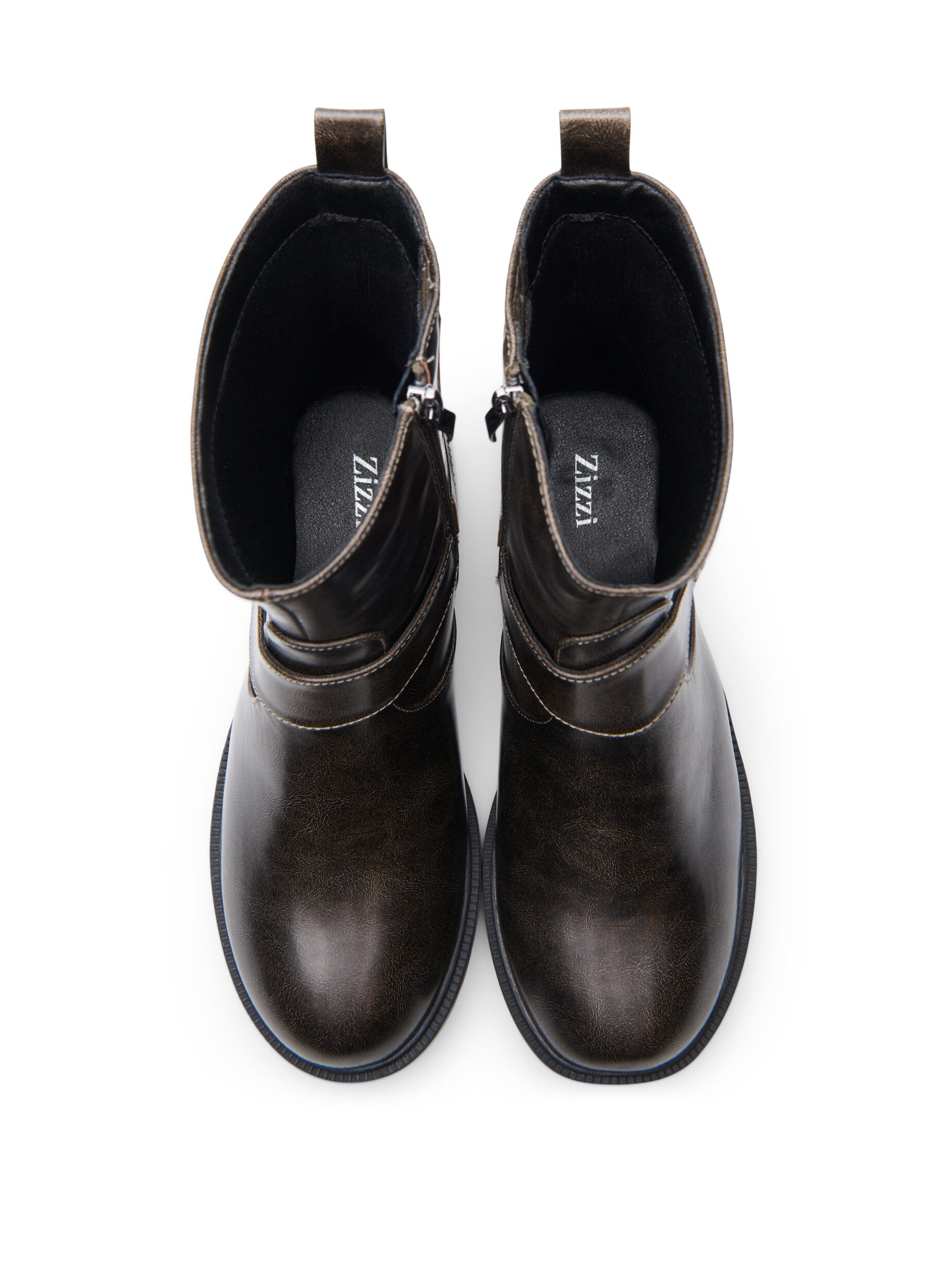 Zizzi Extra-Weite - Kurzer Biker-Stiefel, Braun, Packshot image number 2