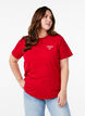 T-Shirt mit Textaufdruck und Rundhalsausschnitt, Rot, Model image number 0