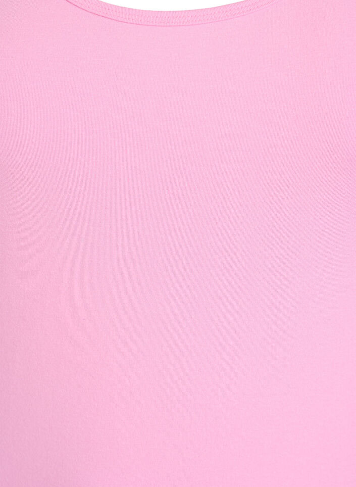 Solide Farbe Grundoberteil aus Baumwolle, Pink, Packshot image number 2