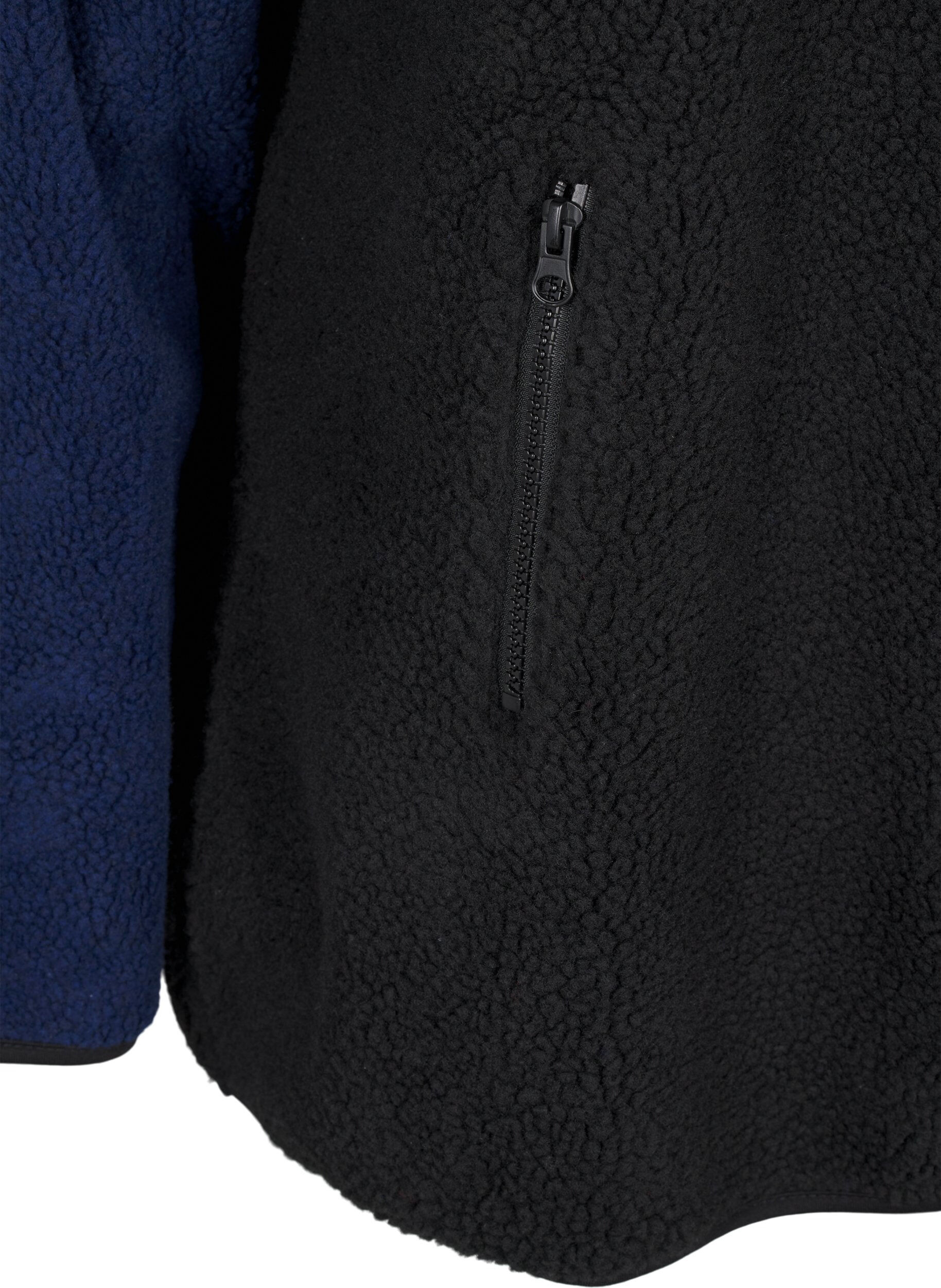 Zizzi Teddyjacke mit Farbblock, Night Sky comb., Packshot image number 3