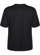 T-shirt avec strass et col rond, Noir, Packshot image number 1