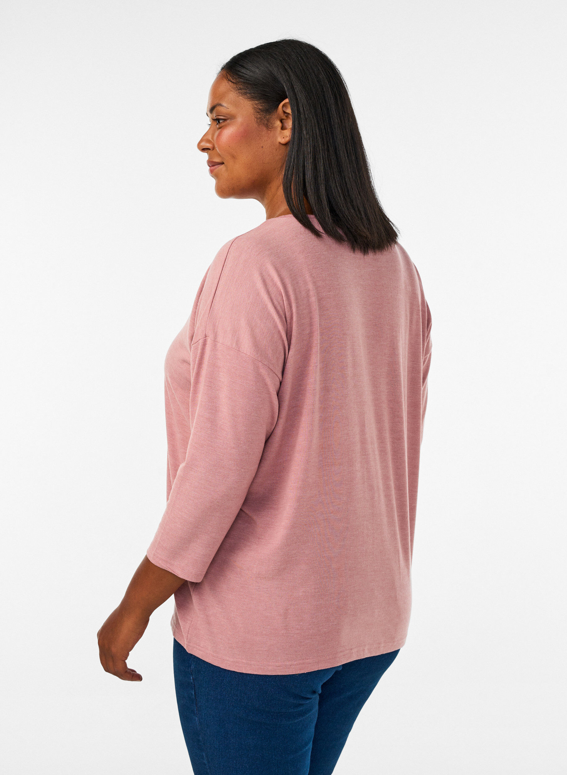 ZizziBluse aus Jersey mit 3/4-&Auml;rmeln, Rot, Model image number 2