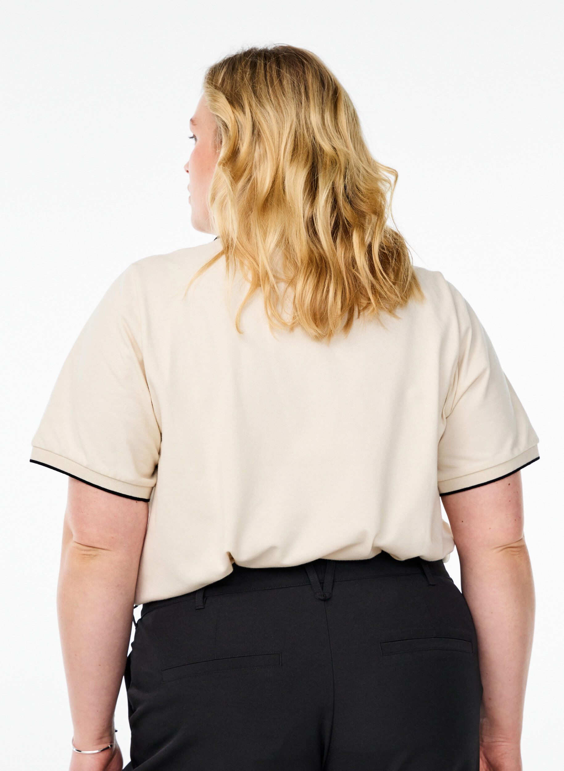 Zizzi Polo &agrave; manches courtes, Beige, Model image number 2