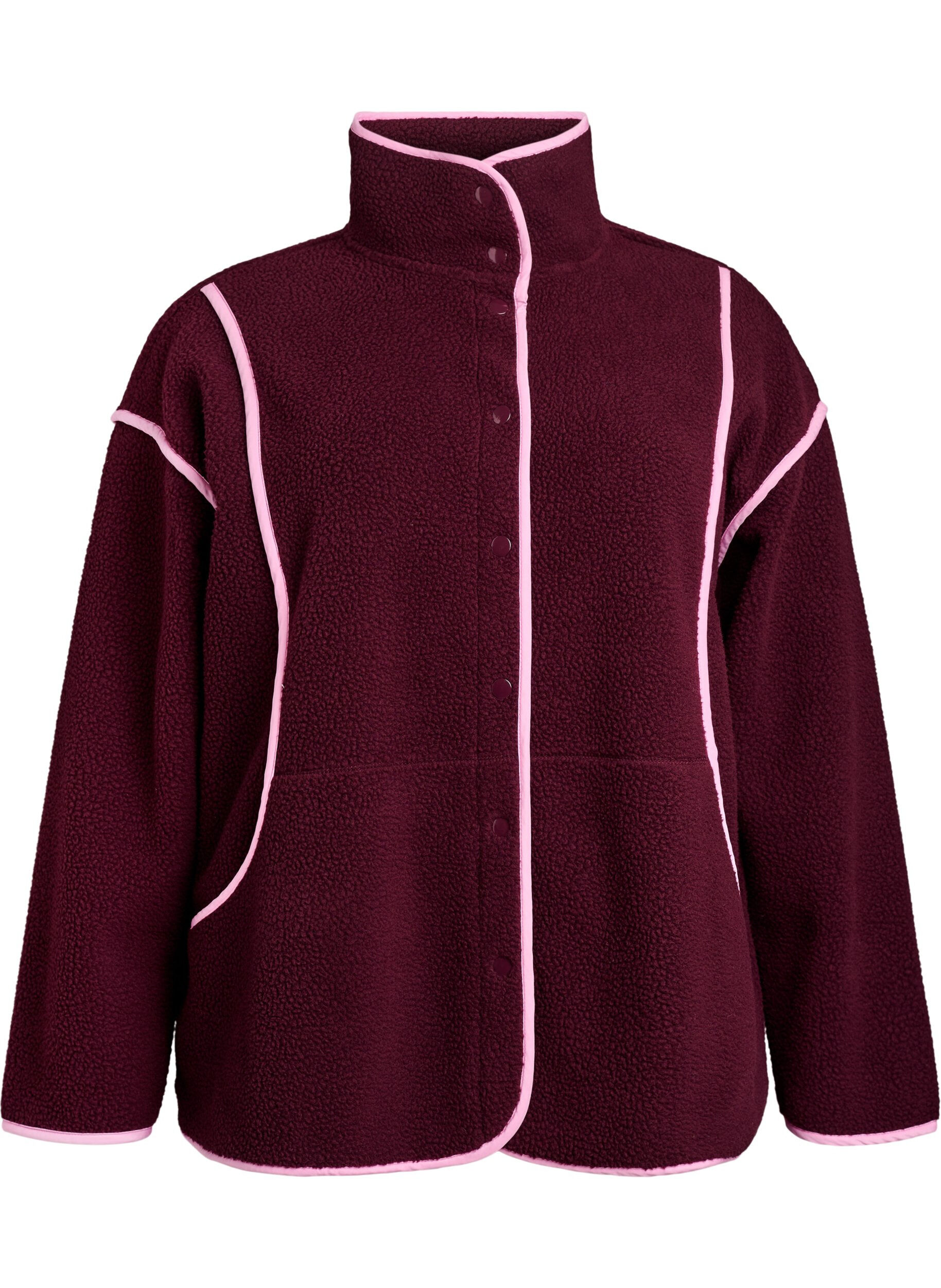 Veste teddy avec d&eacute;tails contrastants