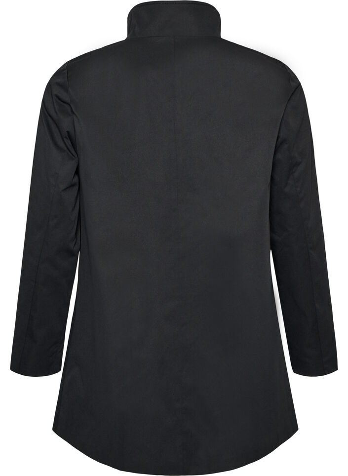 Fr&uuml;hlingsjacke aus wasserabweisendem Material mit A-Linie, Schwarz, Packshot image number 1