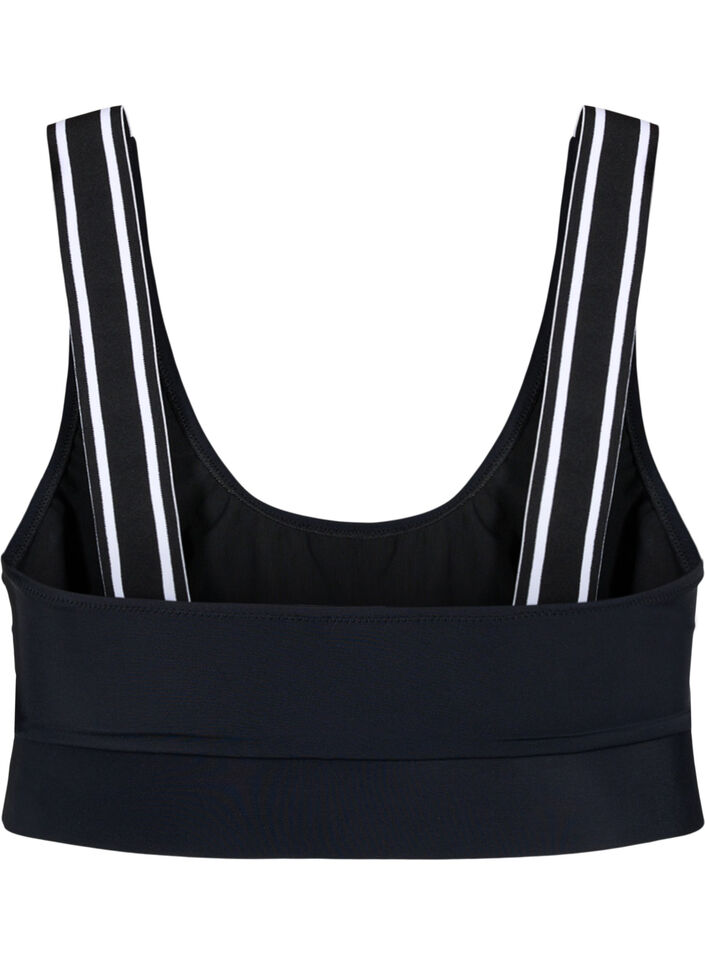Haut de bikini avec bretelles rayées, Black, Packshot image number 1
