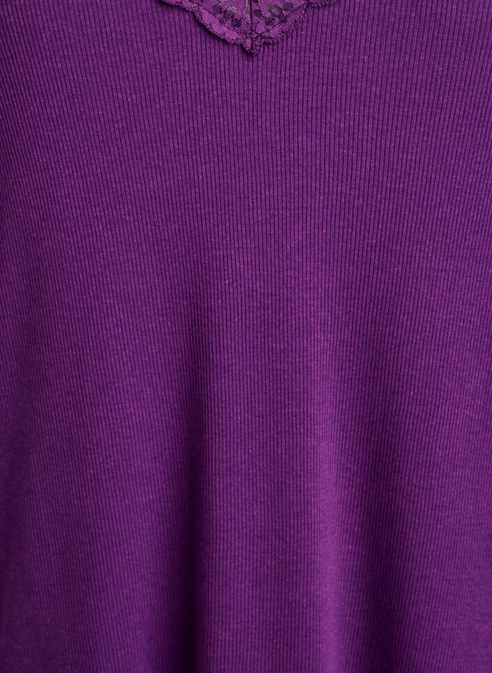 Chemise de nuit avec ourlet en dentelle, Violet, Packshot image number 2
