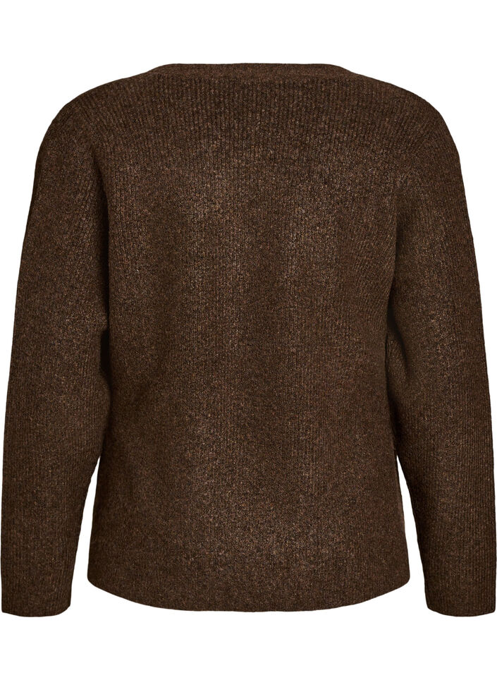 Cardigan en maille avec une fermeture asym&eacute;trique, Marron, Packshot image number 1