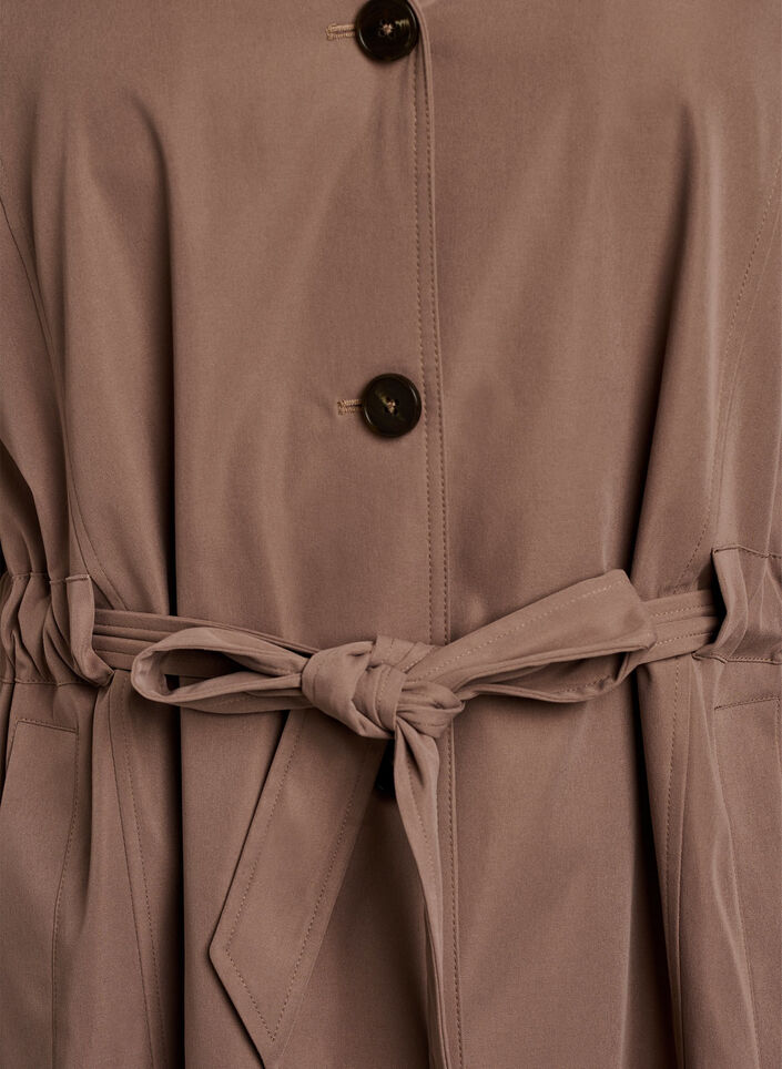 Trenchcoat mit Kapuze und Bindeg&uuml;rtel, Braun, Packshot image number 2