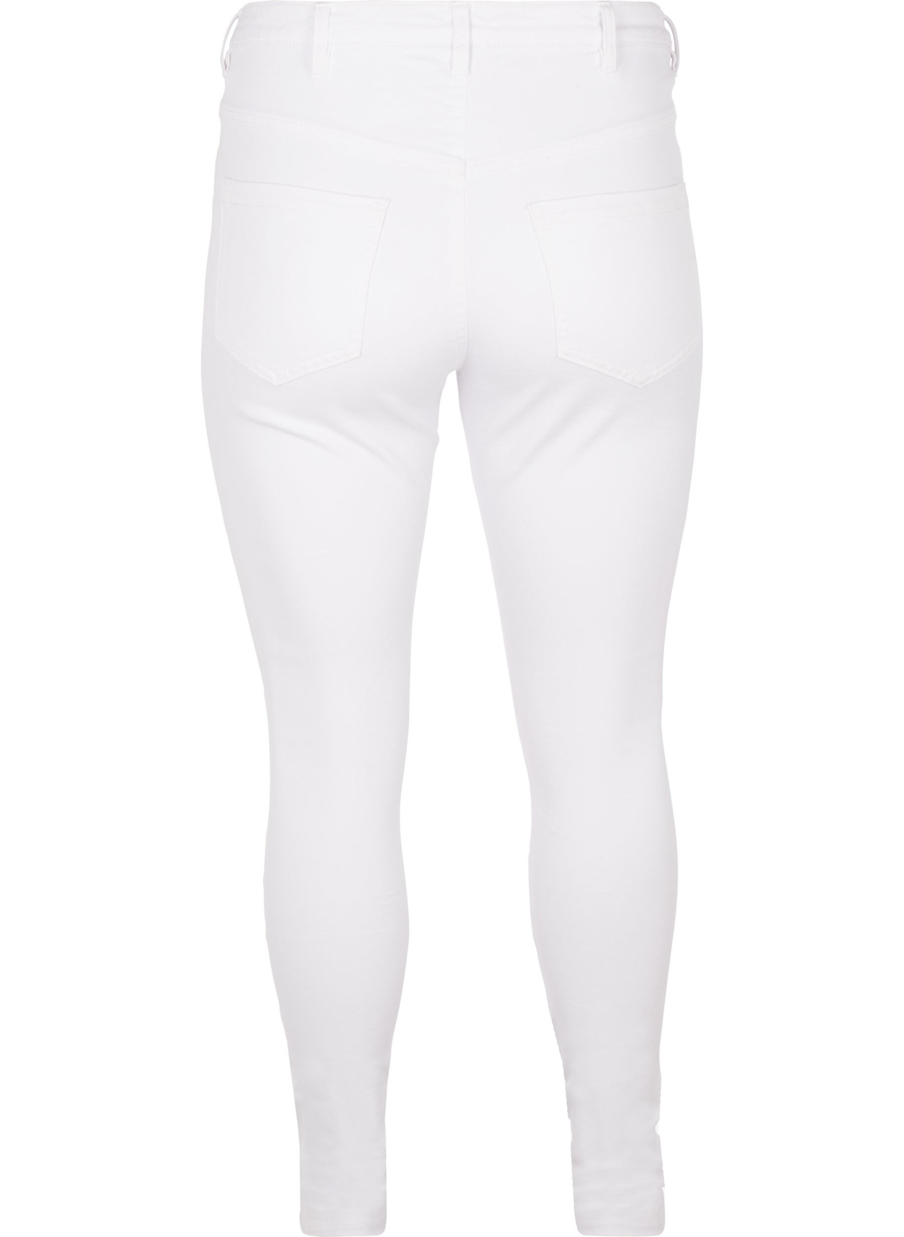 Zizzi Jean Amy super slim &agrave; taille haute, White, Packshot image number 1