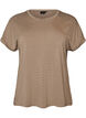 Gestreiftes T-Shirt aus Viskose mit Rundhalsausschnitt, Beige, Packshot image number 0