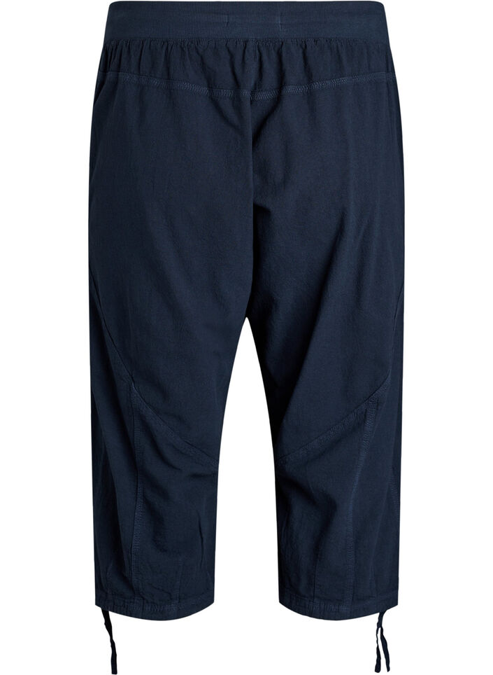 Pantacourt en coton, Bleu, Packshot image number 1