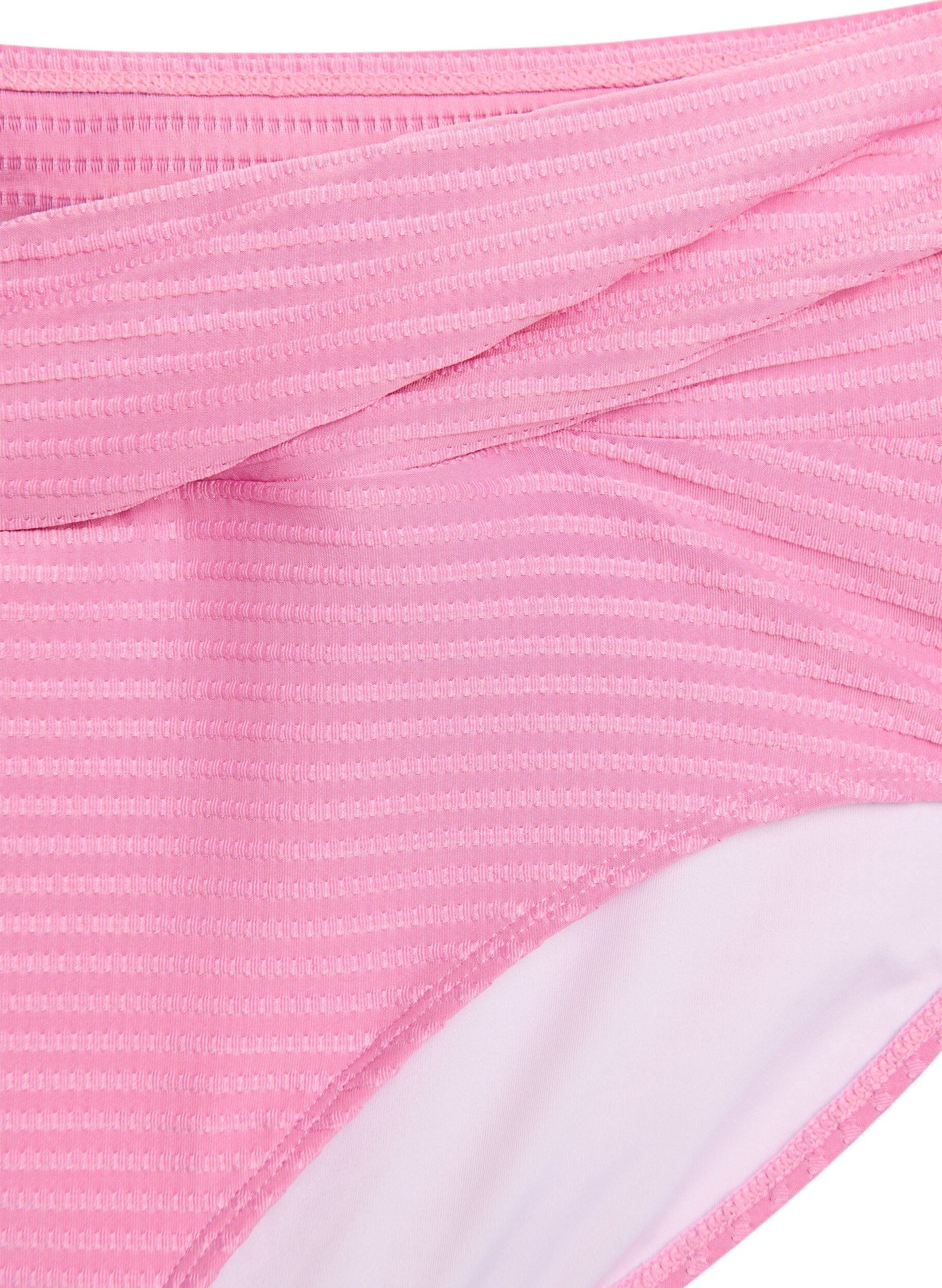 Zizzi Bikinihose mit hoher Taille und &Uuml;berkreuz-Details, Pink, Packshot image number 2