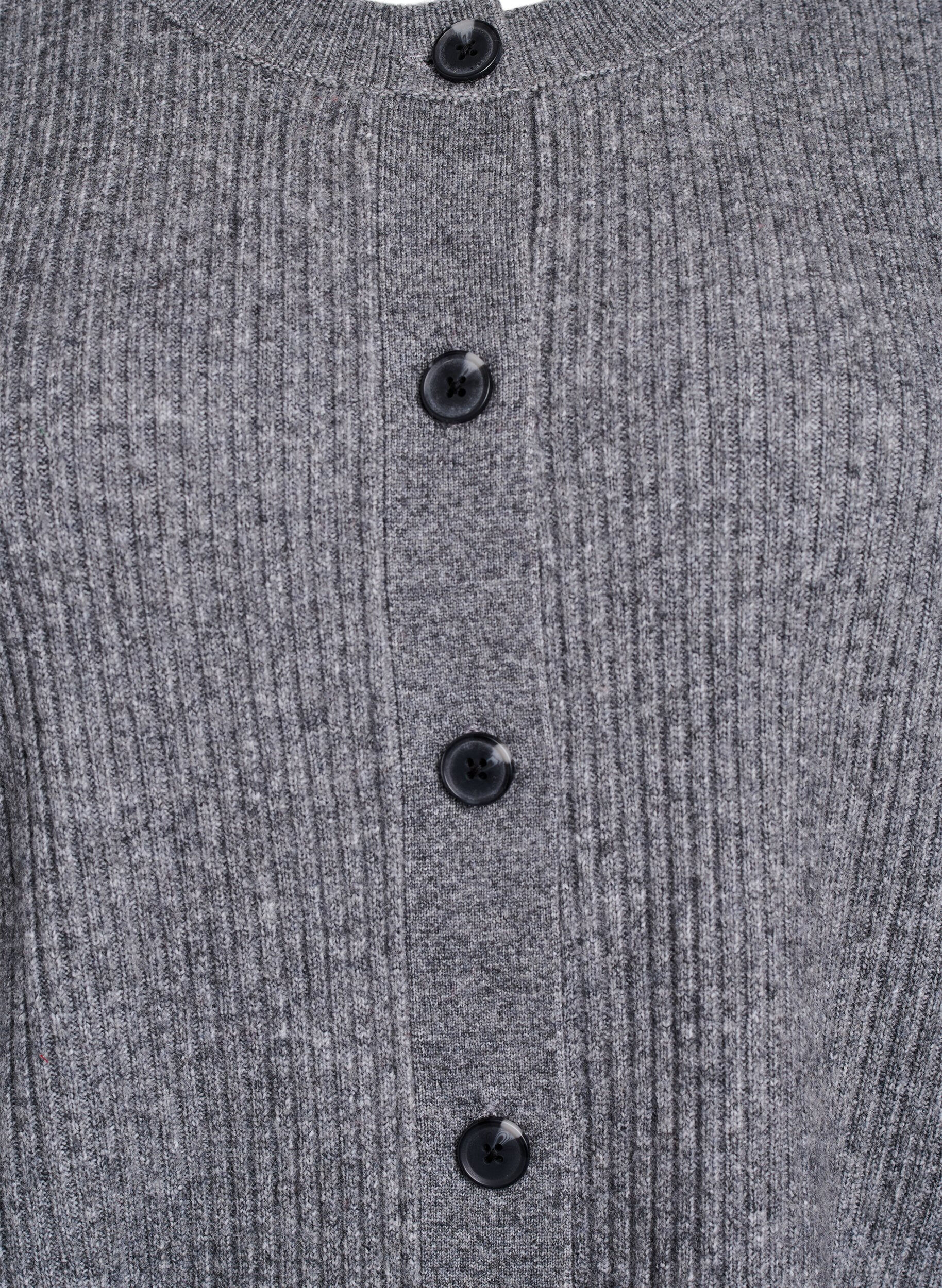 ZizziRippenstrick Strickjacke mit Kn&ouml;pfen, Grau, Packshot image number 2