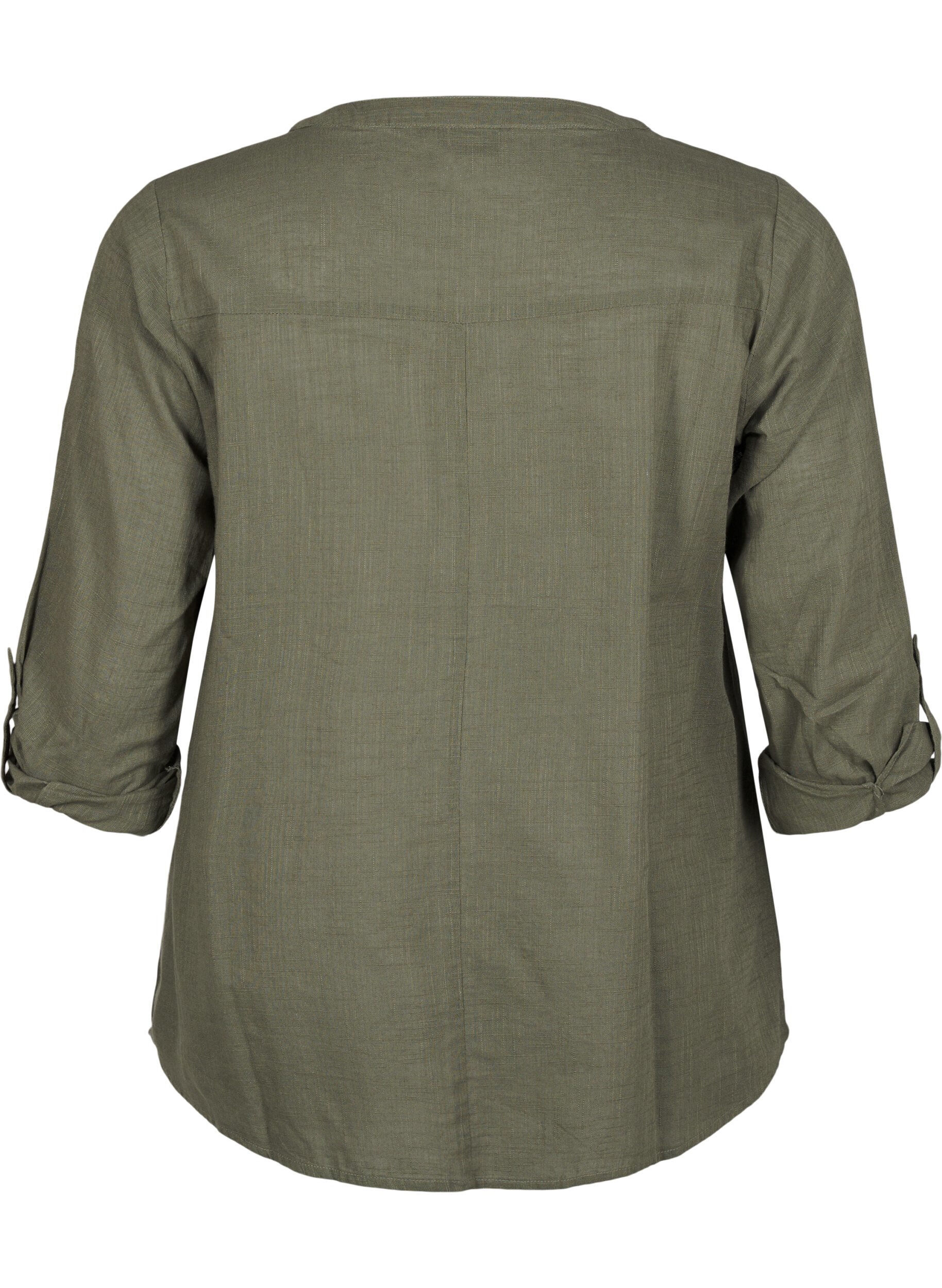 ZizziBaumwollbluse mit V-Ausschnitt, Gr&uuml;n, Packshot image number 1