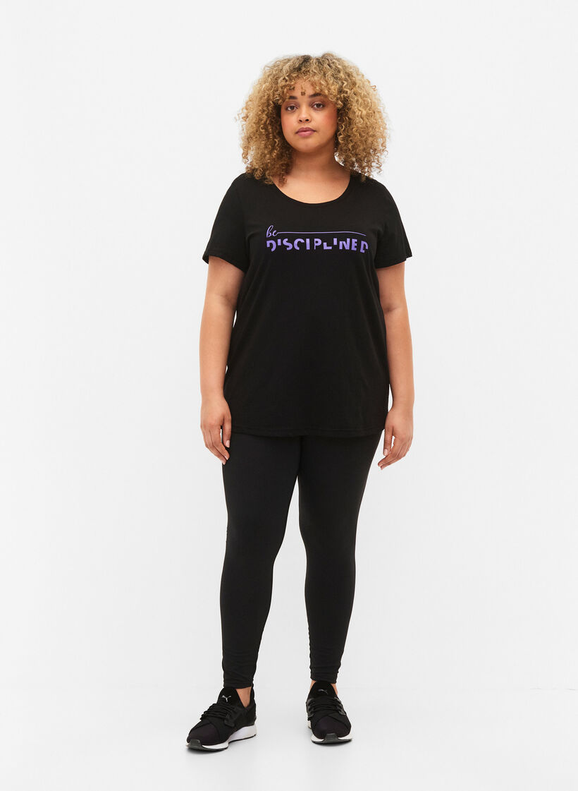 T-shirt de sport avec imprimé, Black w. Disciplined, Model image number 2