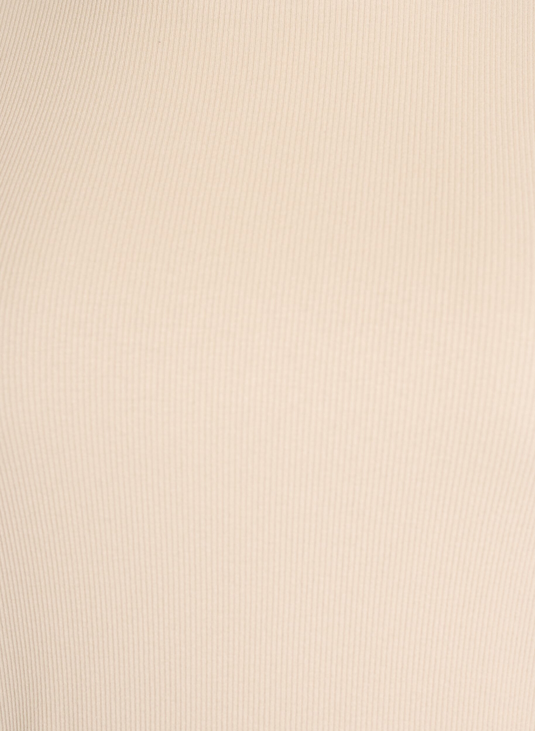 Zizzi T-shirt basic c&ocirc;tel&eacute; avec col rond, Beige, Packshot image number 2