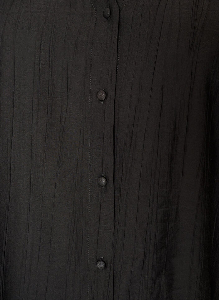 Bluse aus Viskose mit Kn&ouml;pfen und Struktur, Schwarz, Packshot image number 2