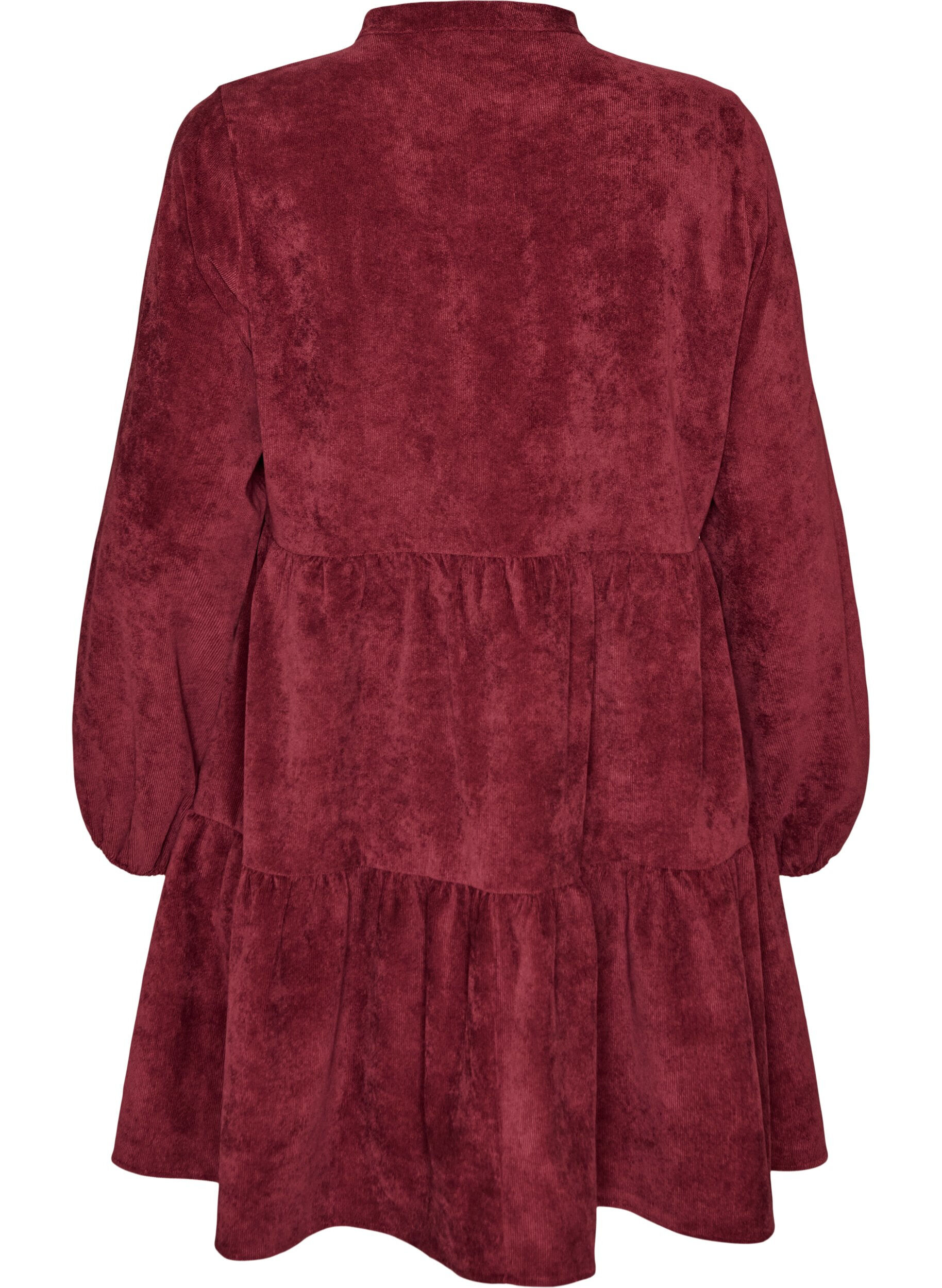 ZizziCordkleid in A-Linie mit Stehkragen, Rot, Packshot image number 1