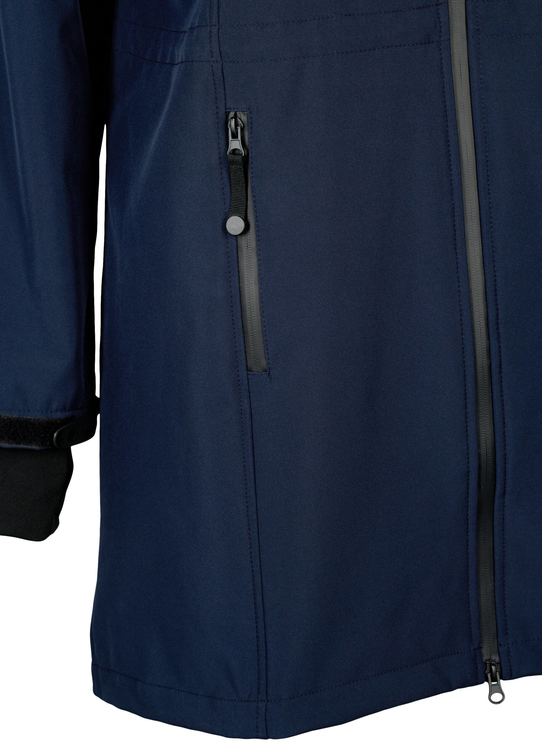 Zizzi Veste softshell avec capuche amovible, Bleu, Packshot image number 3