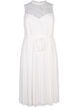 Robe sans manches avec dentelle et plis, Bright White, Packshot image number 0