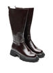 Botte haute &agrave; l'aspect l&eacute;g&egrave;rement craquel&eacute;, Marron, Packshot image number 1