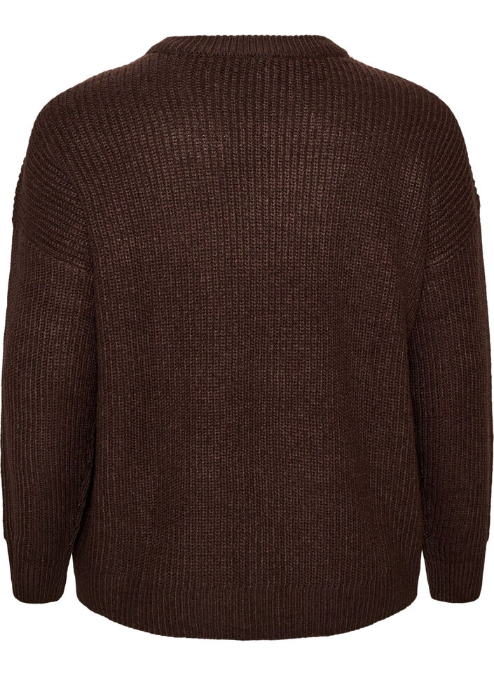 Cardigan en maille avec zip, Marron, Packshot image number 1