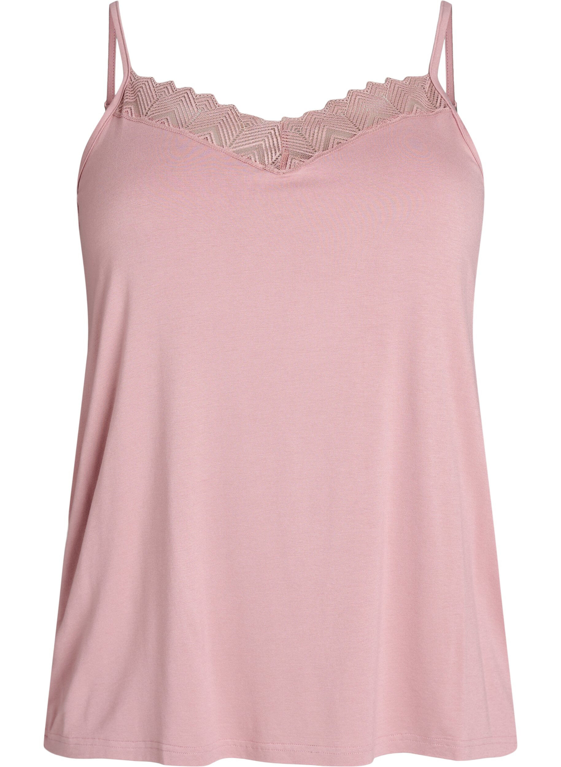 Zizzi Top avec d&eacute;tails en dentelle et bretelles spaghetti, 1342, Packshot image number 0