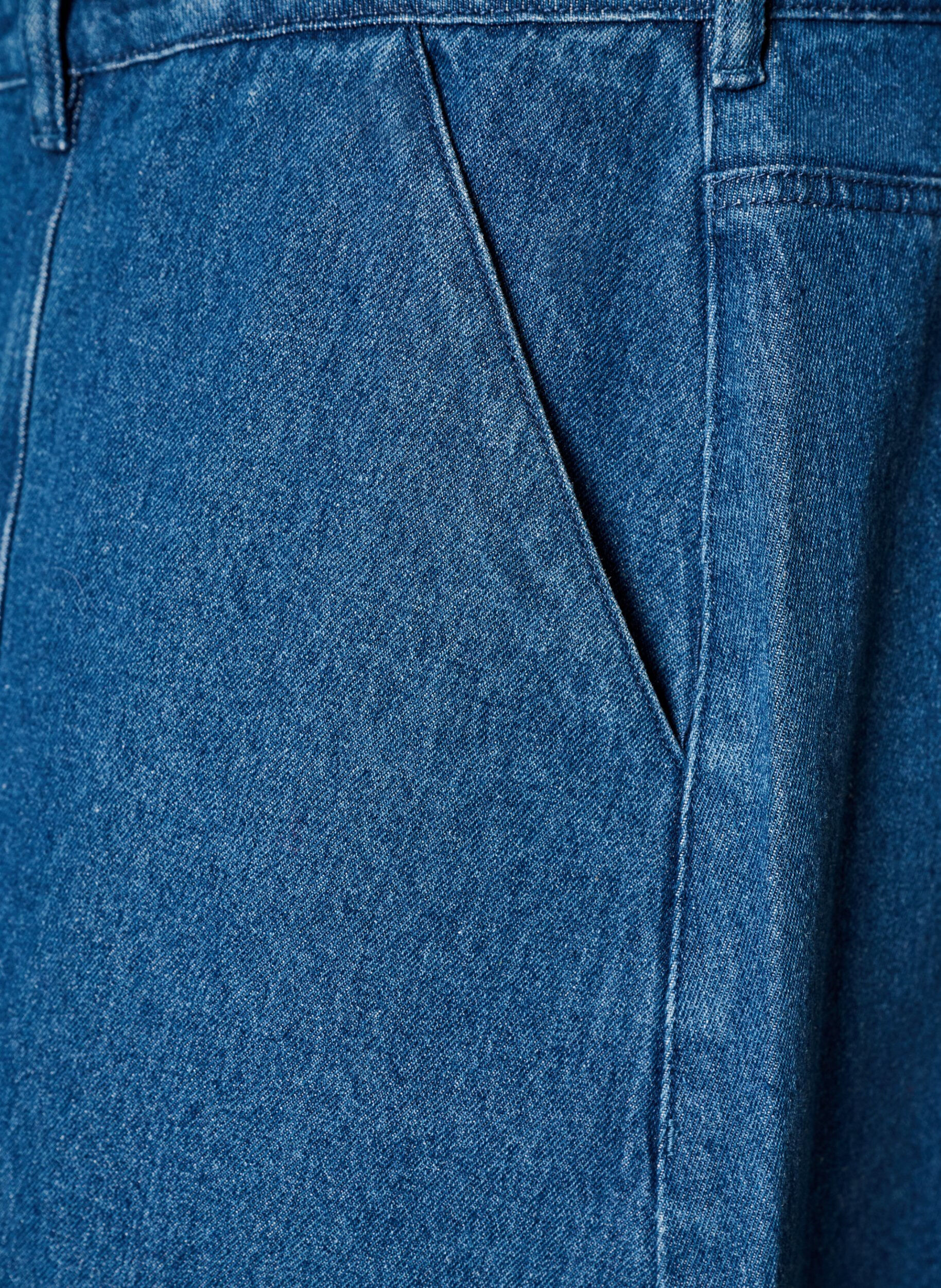 ZizziA-Linien-Jeansrock mit gewellter Knopfleiste, Blau, Packshot image number 3