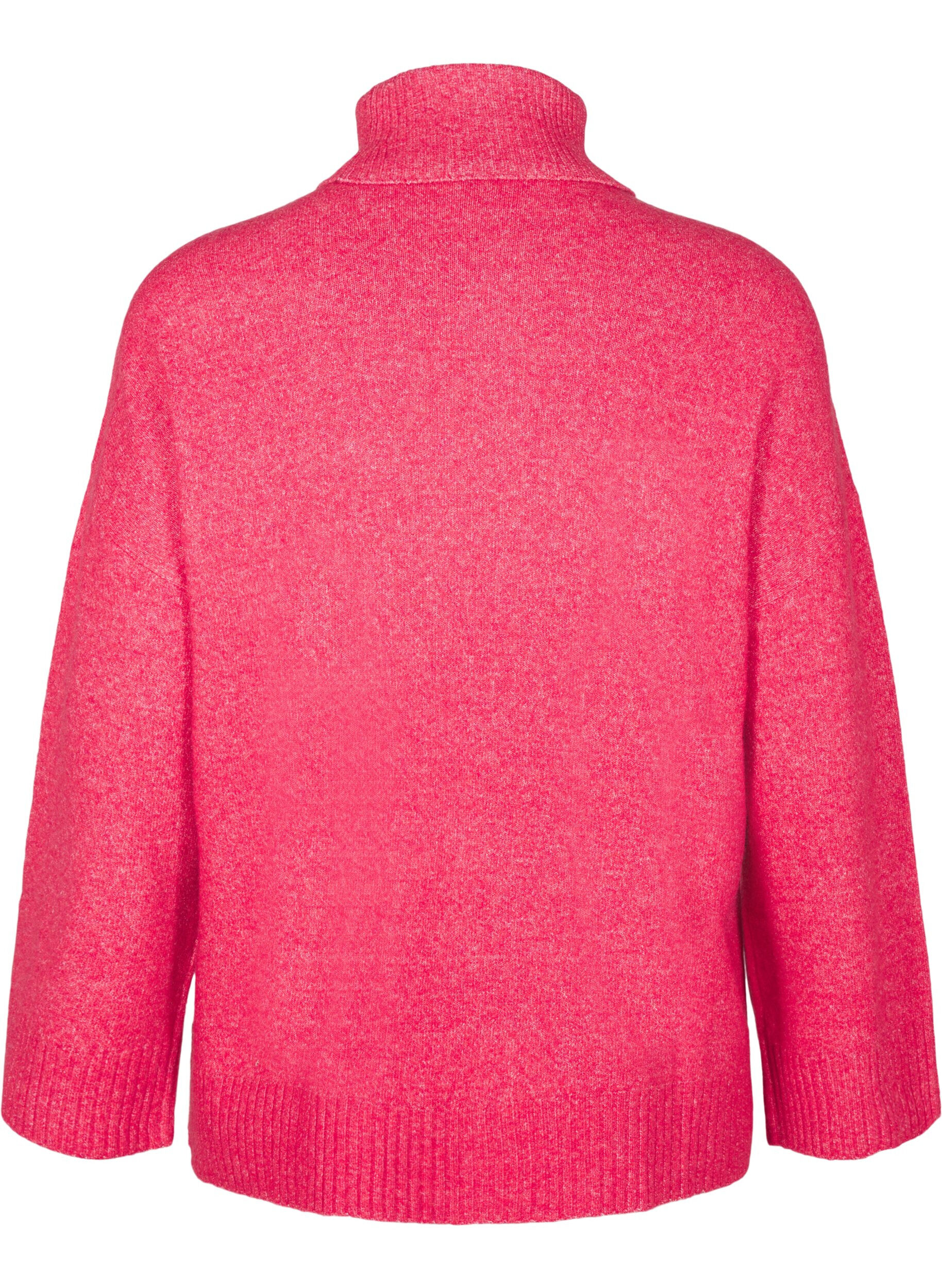Zizzi Rollkragenpullover aus Strick, Virtual Pink Mel., Packshot image number 1