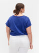 T-shirt &agrave; manches courtes en coton m&eacute;lang&eacute;, Bleu, Model image number 2