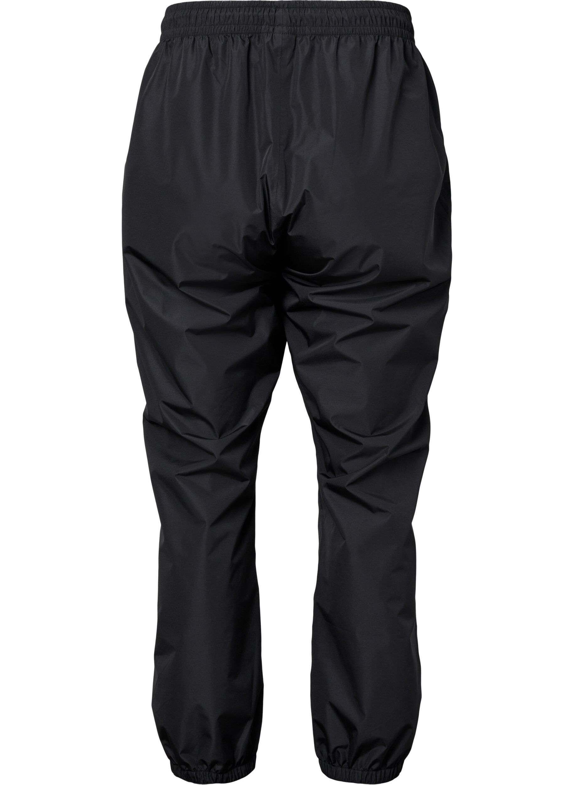 Zizzi Regenhose mit Gummizug und Kordelzug, Schwarz, Packshot image number 1