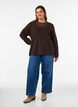 Strickbluse mit V-Ausschnitt und Raglan&auml;rmeln, Braun, Model image number 1