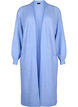 Long cardigan tricoté avec poches, Cornflower Blue Mel., Packshot image number 0