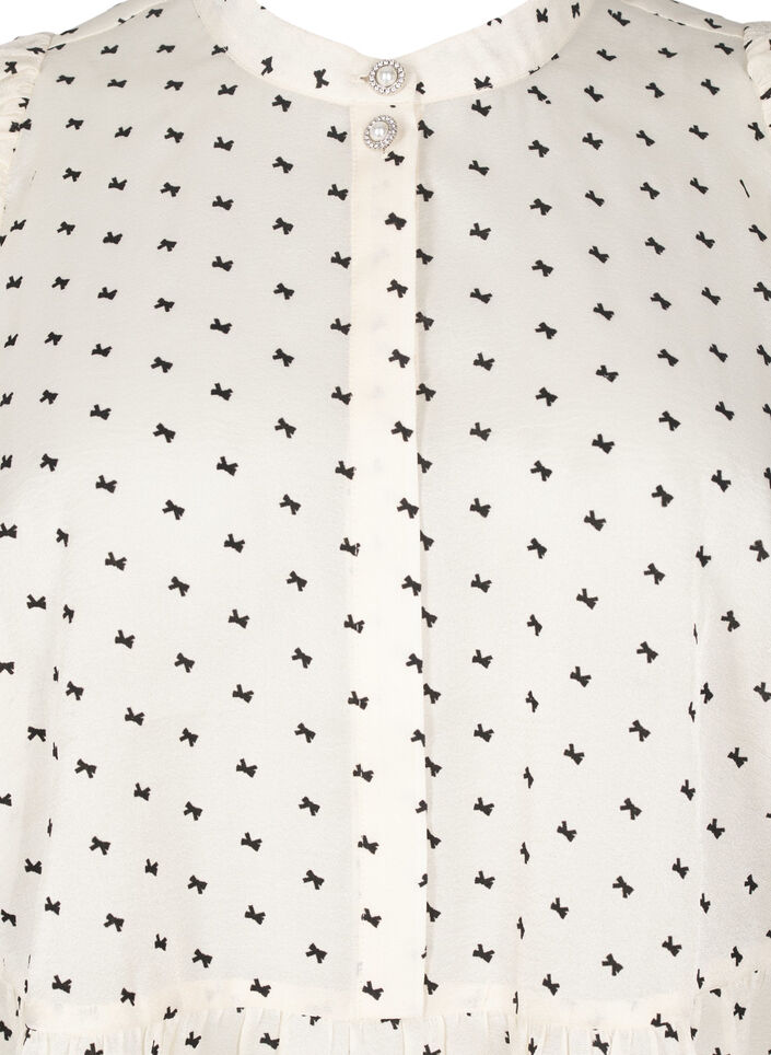 Chemisier à basque et nœuds, Ecru w Bow, Packshot image number 2