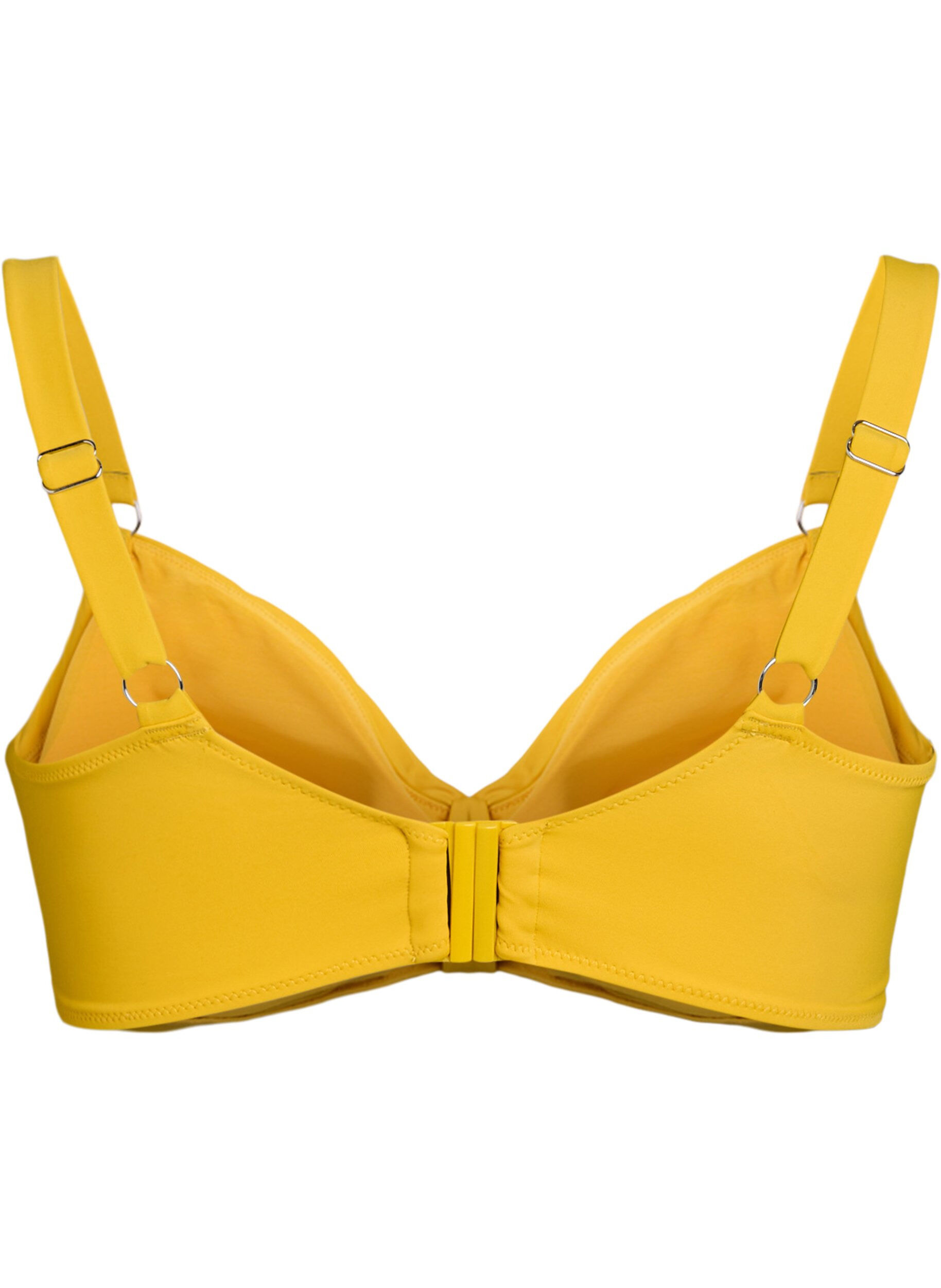 Zizzi Haut de bikini avec armature et n&oelig;ud d&eacute;taill&eacute;, Jaune, Packshot image number 1