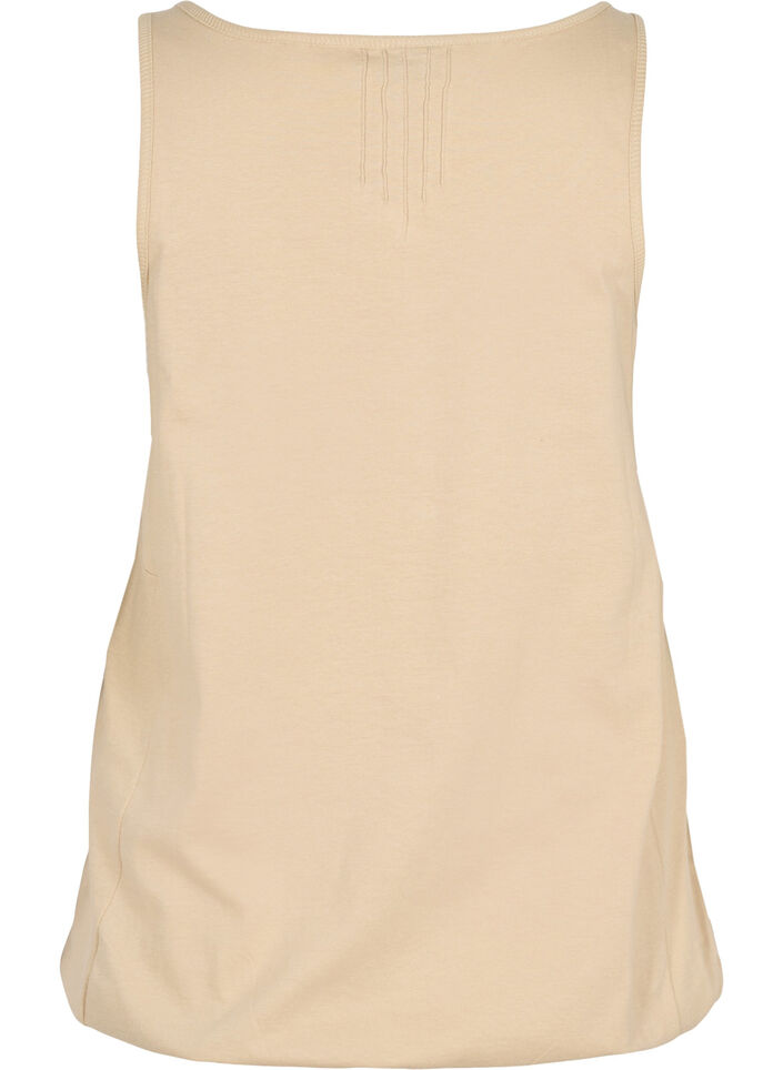 Haut en coton solide avec élastique dans le bas, Humus, Packshot image number 1