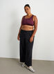 Pantalon d'entra&icirc;nement coupe ample avec taille haute, Noir, Model image number 0