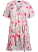 Robe portefeuille florale &agrave; manches courtes, Blanc, Packshot image number 0