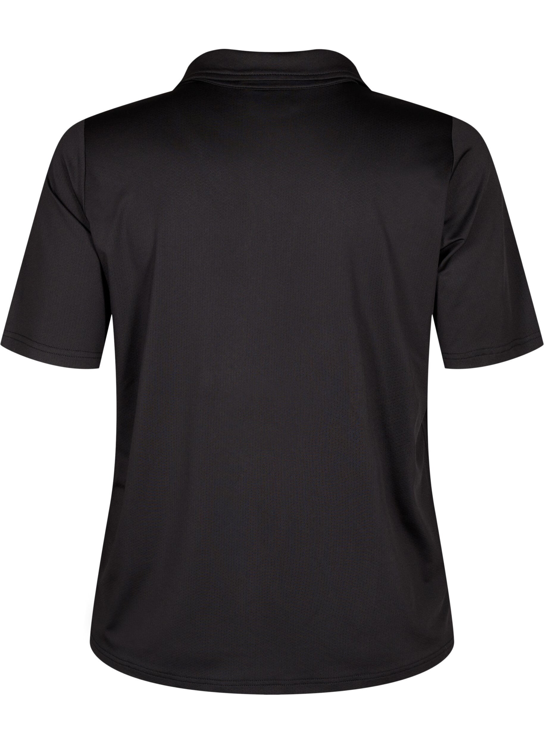 Zizzi T-shirt polo avec col en V, Black, Packshot image number 1
