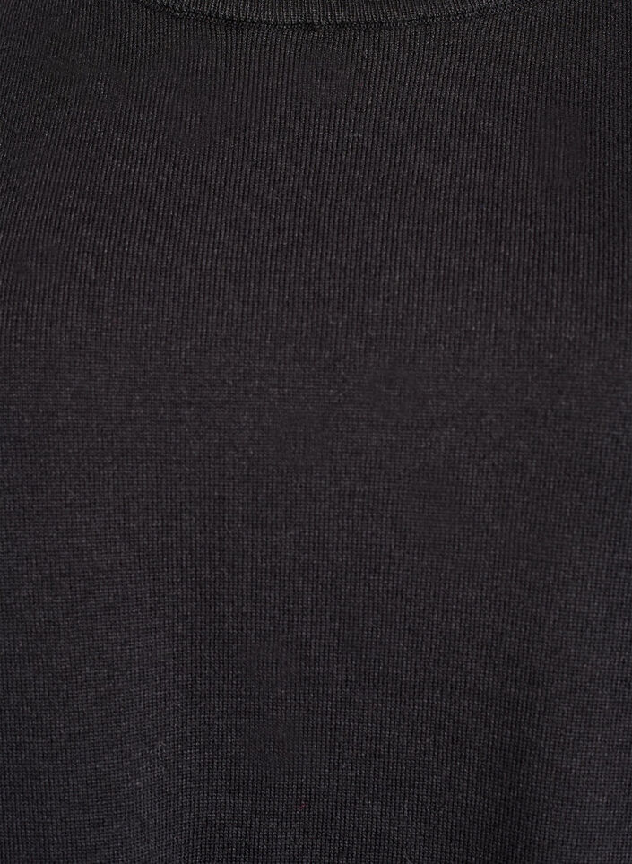 Blouse en fine maille &agrave; manches courtes, Noir, Packshot image number 2