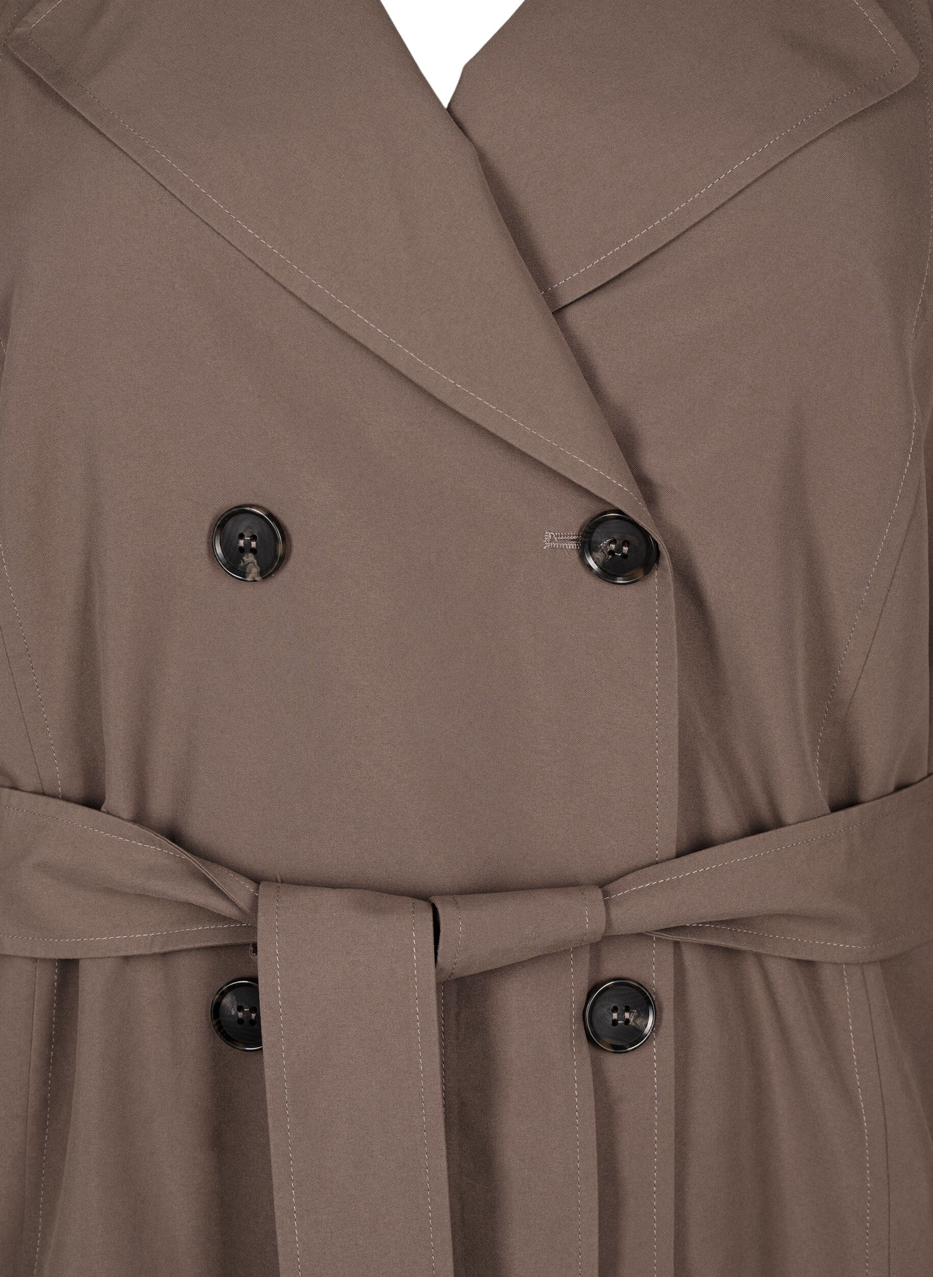 Zizzi Trench-coat avec ceinture et fente, Chocolate Chip, Packshot image number 2