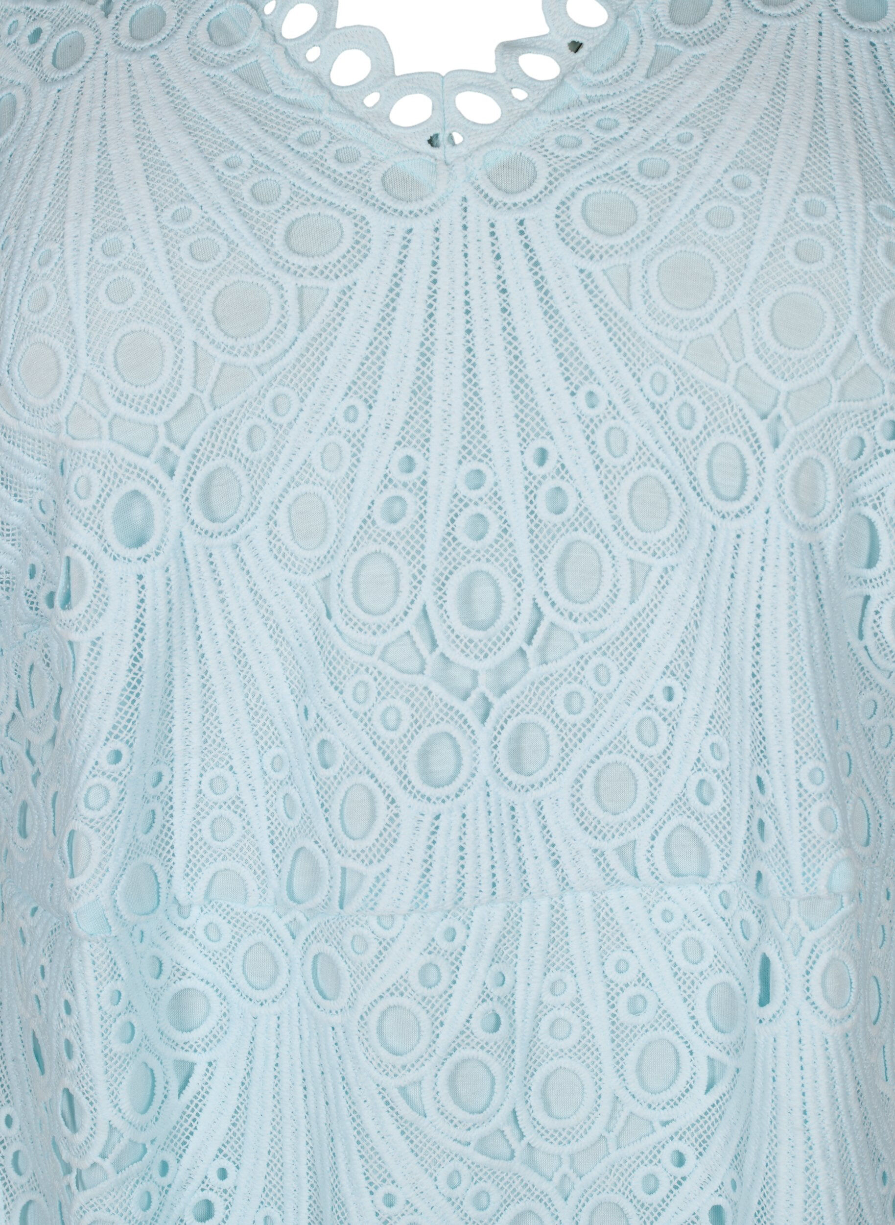 Zizzi Robe crochet&eacute;e &agrave; manches courtes, Delicate Blue, Packshot image number 2