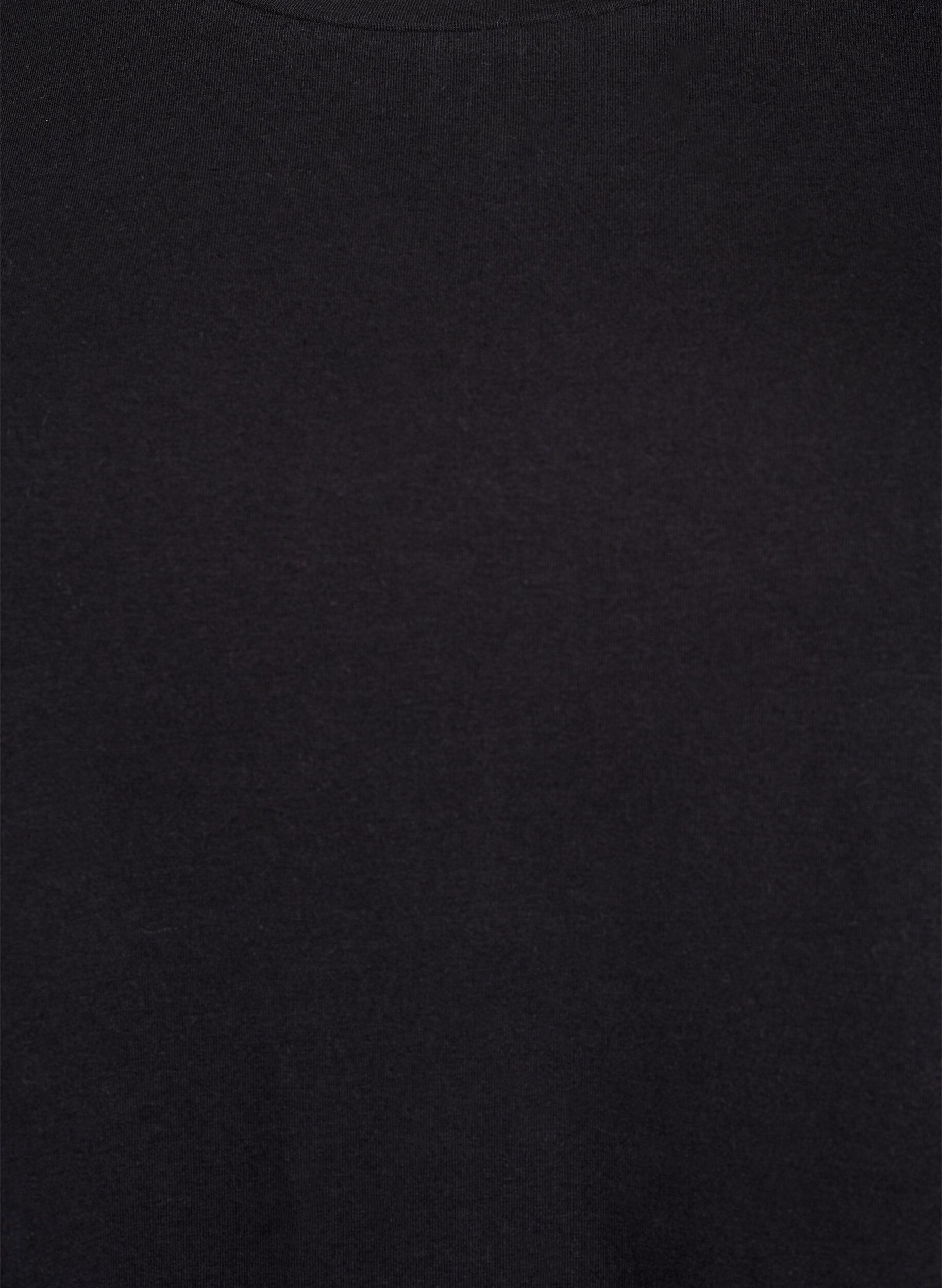 Zizzi T-Shirt Mit Broderie Anglaise Und Gewellten Kanten, Schwarz, Packshot image number 2