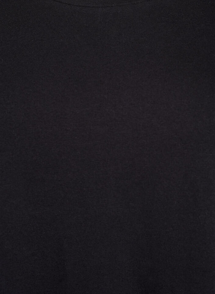 T-Shirt Mit Broderie Anglaise Und Gewellten Kanten, Schwarz, Packshot image number 2