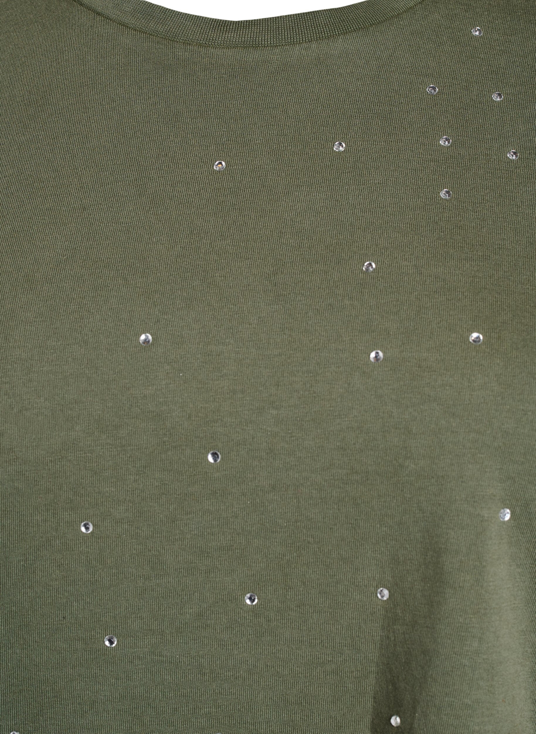 Zizzi T-Shirt aus Bio-Baumwolle mit coolem Print, Gr&uuml;n, Packshot image number 2