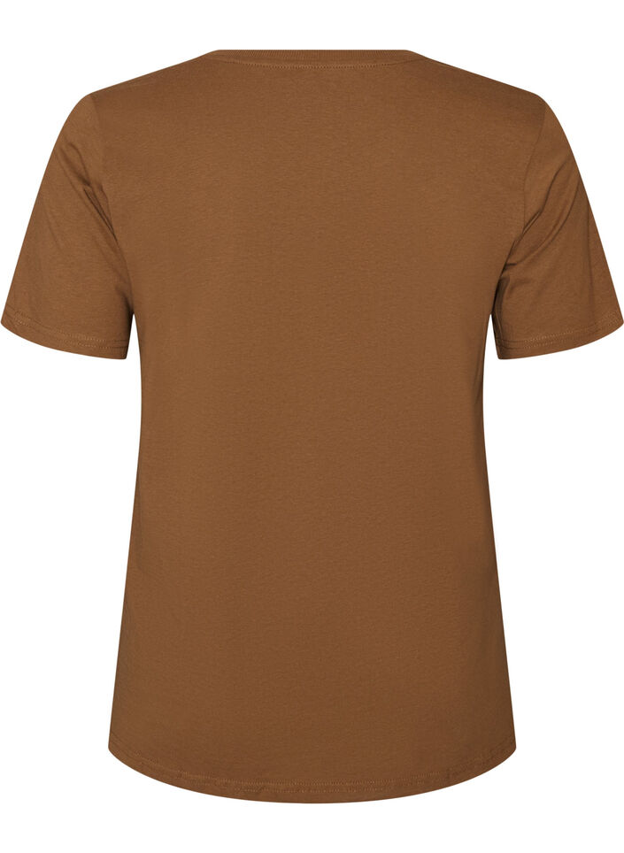 T-shirt en coton avec imprim&eacute;, Marron, Packshot image number 1