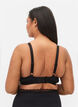 Soutien-gorge côtelé avec dentelle, Black, Model image number 1