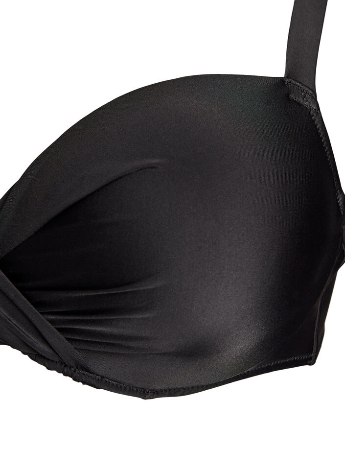 Haut de bikini avec armatures et drapé, Noir, Packshot image number 2